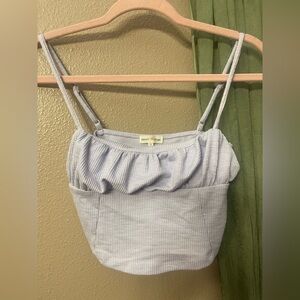 Fitted Lavender Crop Top w/Ruched Bust